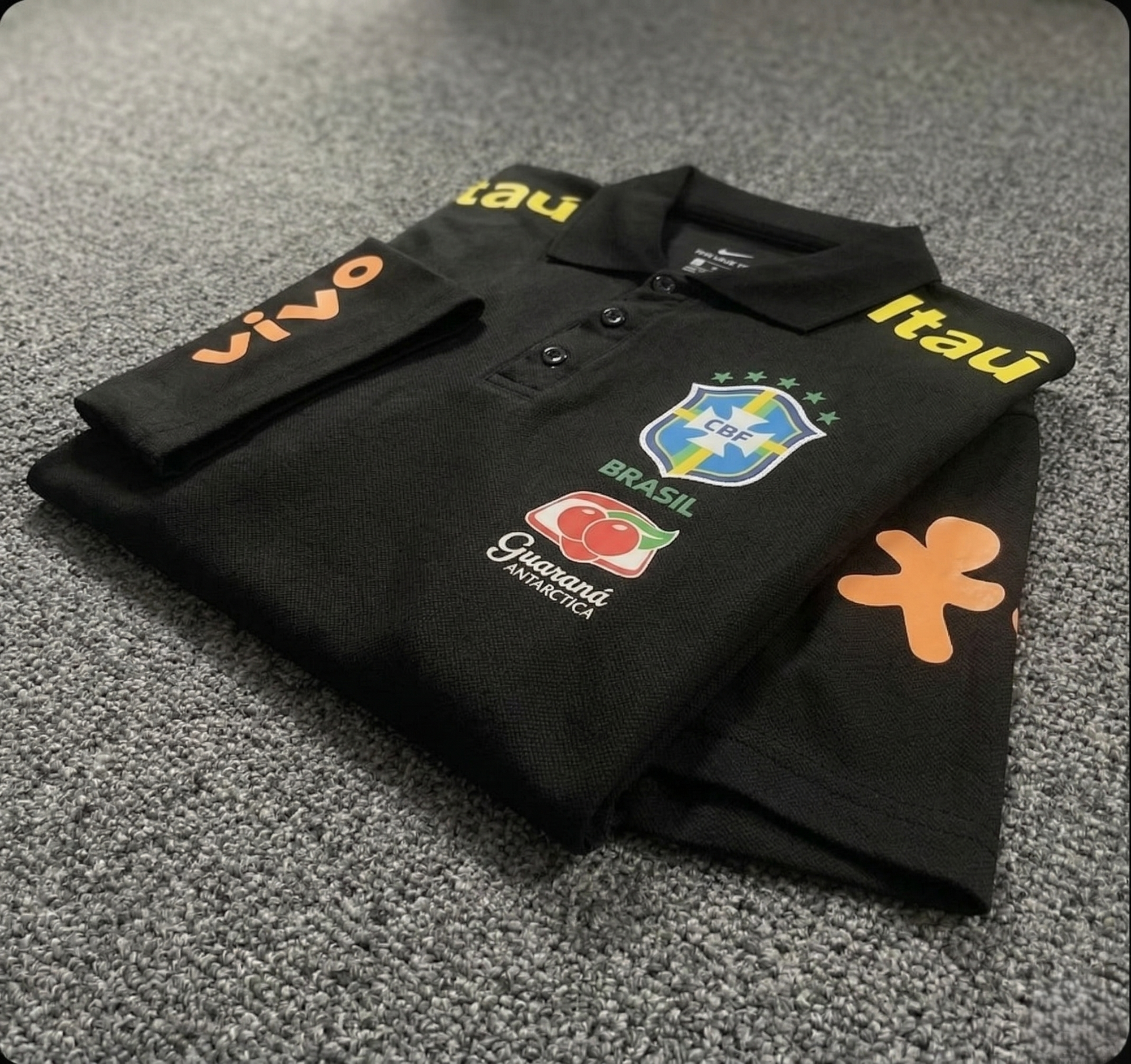 Camiseta Seleção Brasileira - Polo Preta