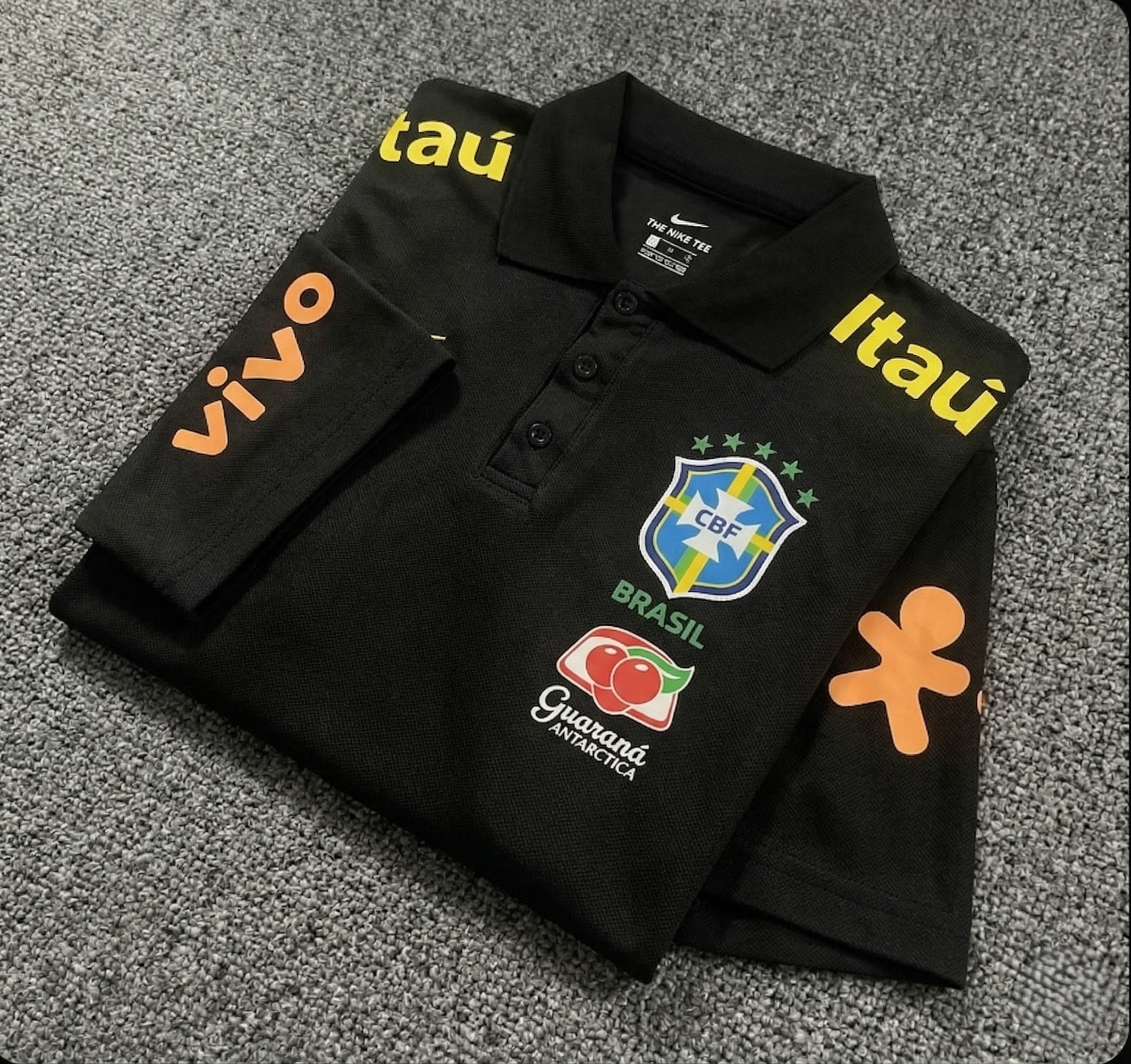 Camiseta Seleção Brasileira - Polo Preta